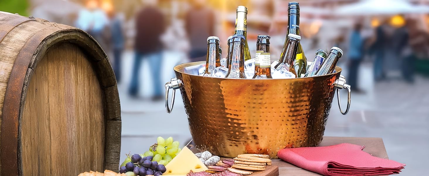 Insulated and leak proof beverage tubs for parties indoors or outdoors.