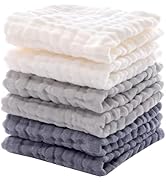 MUKIN Baby Washcloths - Soft Face Cloths for Newborn, Absorbent Bath Face Towels, Baby Wipes, Bur...