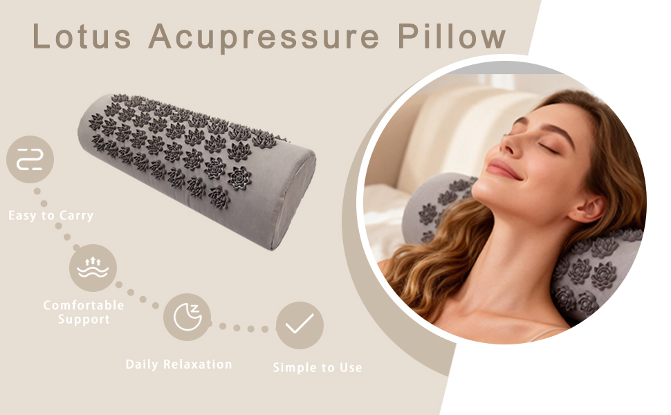 Lotus inspired acupressure neck pillow with evenly spaced pressure points