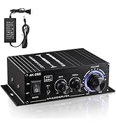 Facmogu AK280 200W+200W Mini 2.0 CH Audio Power Amplifier, 2.0 CH Receiver Speaker Amp with 12V 5...