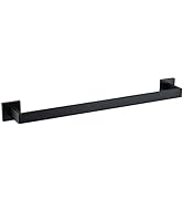 TQKAG Single Towel Bar Black Bathroom Towel Rod Stainless Steel Wall Mounted Bath Towel Holder Ki...