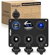 Nilight 6 in 1 Charger Socket Accessory Power Outlet Panel 12V 24VDC | 3 Cigarette Lighter Rocker...