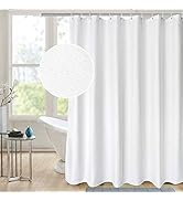 AooHome Extra Long 72x86 Inch Shower Curtain, Fabric Waffle Weave Decor Bath Curtain with Hooks, ...