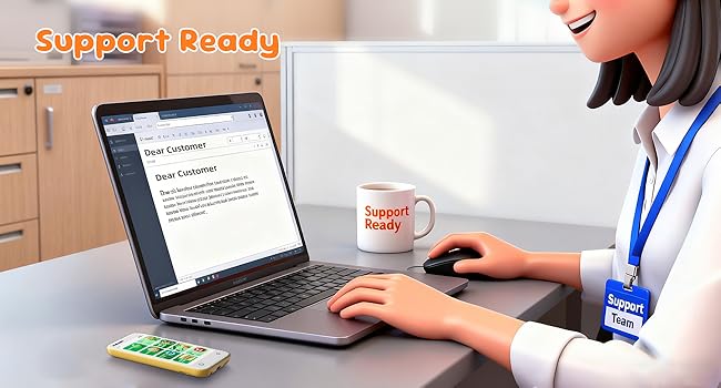 Support Ready—help with app installs, firmware updates, lag, file transfer, Bluetooth issues.