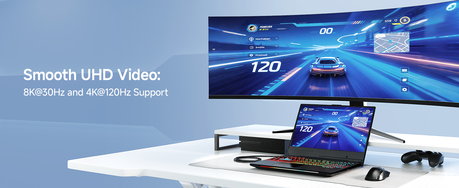 USB4 Cable/USB 4 Cable 6 ft with 20Gbps Data, 8K Video & 100W Charging