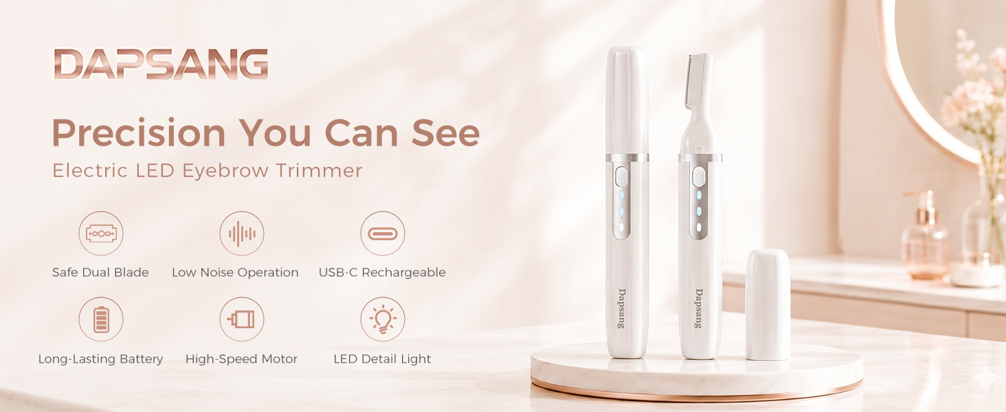Dapsang Precision You Can See Electric LED Eyebrow Trimmer