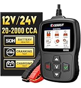 Car Battery Tester 12V/24V 20–2000CCA Automotive Battery Load Tester with Cranking & Alternator T...