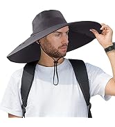 Super Wide Brim Fishing Hat UPF 50+ Sun Safari Hat with Removable Neck Face Flap