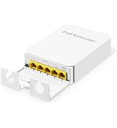 Outdoor Gigabit PoE Passthrough Switch, 1 PoE in 4 PoE Out Extender, IEEE802.3af/at/bt PoE Powere...