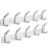 ZGELIN Coat Rack Wall Mounted,5 Coat Hooks for Hanging Coats,Heavy Duty Metal Double Hook Rack Ho...