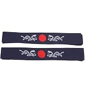 Uonlytech Mens Headband 2pcs Japanese Bushido Headbands, Bushido Hachimaki Headband Chef Bandana ...