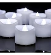 Yakpo 12 Pack Cool White Battery Operated LED Timer Tea Lights, Flameless Flickering Timer Tealig...