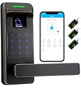 Harfo Fingerprint Door Lock, Heavy Duty Keyless Entry Door Lock, 5 in 1 Smart Door Lock with Touc...
