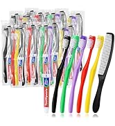 HAIFOTRVA 20 Pcs Disposable Toothbrushes with Toothpaste and Comb,10g Toothpaste,7inch Hair Comb,...