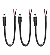 0.8FT 5.5mmx2.5mm 14AWG Pigtail Cable, 12V/24V Male Repair DC Power Cable DC5525 Connector, for C...