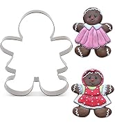 LILIAO Christmas Gingerbread Woman Cookie Cutter - 4 x 5 inches - Stainless Steel