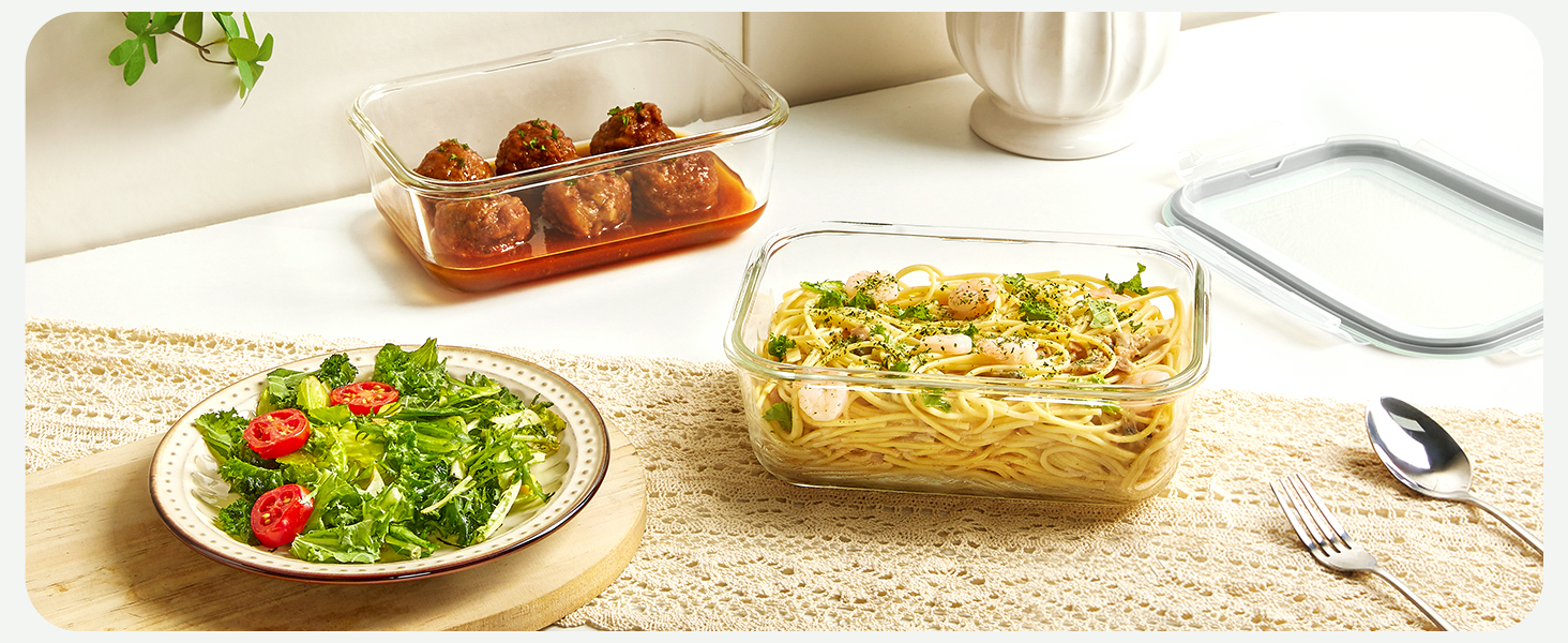 glass food storage containers with lids