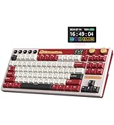 RK ROYAL KLUDGE M87 Wireless Gaming Keyboard with Screen and Dual Knob, 75% Percent 2.4Ghz/Blueto...