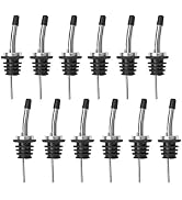 AOZITA 12 Pack Stainless Steel Classic Bottle Pourers Tapered Spout - Liquor Pourers with Rubber ...