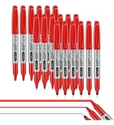 craftinova Permanent Markers 18 Set, 6 Fine Tip, 6 Ultra Fine, 6 Chisel Tip red Markers Work on M...