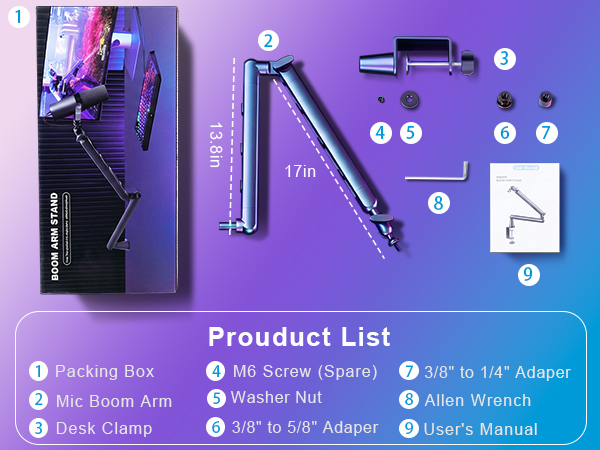 mic boom arm mic stand desk desk mic stand