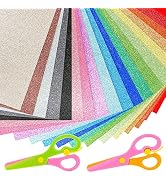 BigOtters Glitter Cardstock Paper, 40 Sheets Sparkly Paper Premium Craft Cardstock with 2 Scissor...