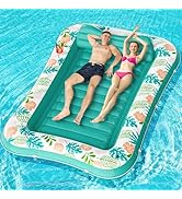 Inflatable Tanning Pool Lounger Float, Stonful 87" x 63" Pool Floats Adult with Pillow & Cup Hold...