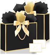 Ethhqu Fancy Large Gift Bags with Handles, 2 Pack 12.6x10x4 Inches - Includes Tissue Paper & Card...