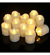 PChero Battery Operated Tea Lights with Timer, 12pcs Warm White LED Timed Flameless Candles Flick...