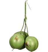 Angoily Fake Coconut, 1 Bunch 13" Bunch Artificial Fruit Props for Tropical Party Decor, Realisti...