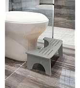 Bamboo Toilet Stool, 7" Toilet Stool Squat Adult, Non-Slip Poop Stool for Bathroom, Portable Squa...