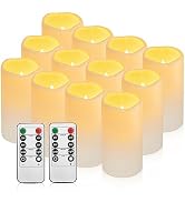 12PACK Waterproof Flameless Candles with Remote Control Candle, Battery Operated Flickering LED P...