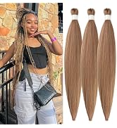Brown Blonde Braiding Hair Pre Stretched Box Braids Hair Extension for Braiding 27/30/613 Mixed B...