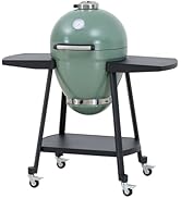 Sunjoy Charcoal Grill 20-Inch Kamado Grill Outdoor Egg Grill with Pizza Stone, Ultimate BBQ Grill...