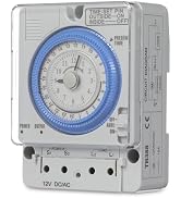 TEHAUX Precise Mechanical Timer, Adjustable Mechanical Time Control Switch, 12V AC/DC Programmabl...