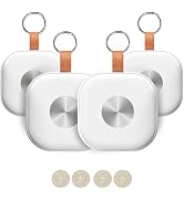 Tracker Tags 4 Pack, Luggage Tracking Tags Compatible with Apple Find My APP (iOS Only), Key Find...