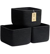 MiniArk Small Organizing Baskets for Cubes Closet, 9.7x9.7x7.1 Inch Rope Woven Storage Bins for N...