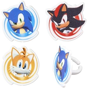 Sonic and Tails cupcake rings