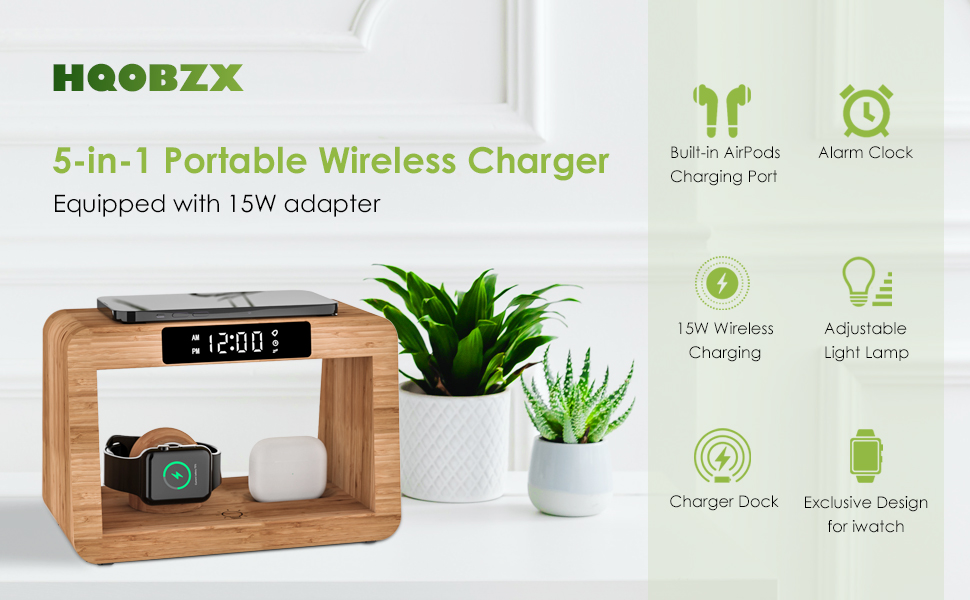 Bamboo wireless charging station 6955