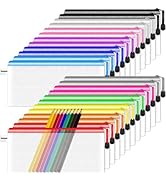 Smarpau Pencil Pouch Bulk, 24 Pack 12 Colors 9.3" x 4.7" Small Mesh Zipper Pouches Pencil Case, M...