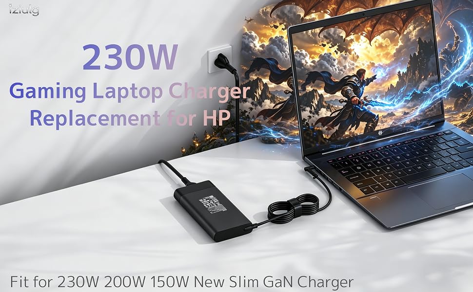 230W 200W Gaming Laptop Charger replacement for HP
