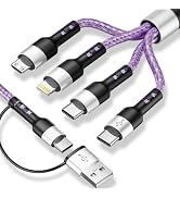 Jogrytece Dual Type-C 4-in2 Multi Charging Cable 5FT, Travel Essential for Airplane & Cruise Trip...