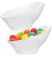 Bestluck 12pack White Plastic Bowl Disposable,20oz Plastic Party Bowls,Snack Party Bowls for Chip...