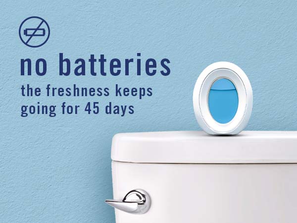 No batteries, the freshness keeps going for 45 days -M