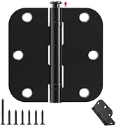AmzGod 36 Pack Ball Bearing Brushed Nickel Door Hinges | Rounded Door Hinges 3.5 Inch 5/8" No Squ...