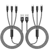 Firsting Multi Charging Cable(2pack 4ft), 3 in 1 Charger Cable Nylon Braided Phone Charger Cord, ...