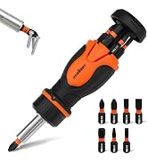 Magnetic Portable Screwdriver Bit Set: 8-in-1 Ratcheting Screw Driver Includes 1/4”Bit Driver Scr...