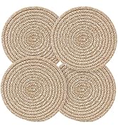 Pot Holders Trivets Set 4 Pcs, Potholders for Kitchens, 100% Pure Cotton Thread Weave Trivets for...