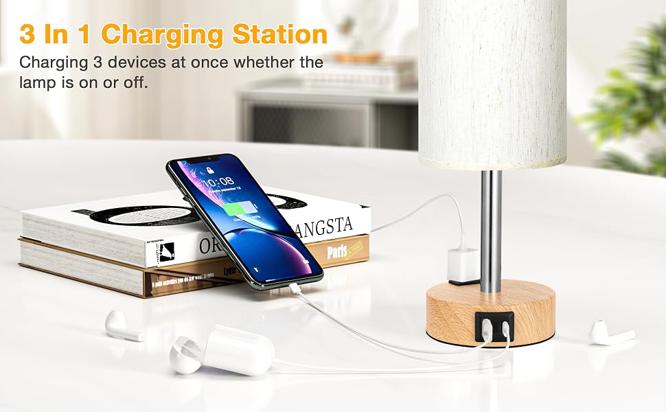 lamp with charging station