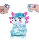 FazaVexior Axolotl Squishy Toy - 1 Pcs Glitter Slow Rising Squeeze Toy, Maltose Filled TPR Stress...